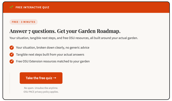 Gardening Quiz Roadmap CTA